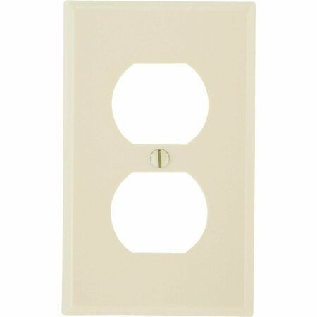 LEVITON 1-Gang Smooth Plastic Outlet Wall Plate, Ivory 020-86003